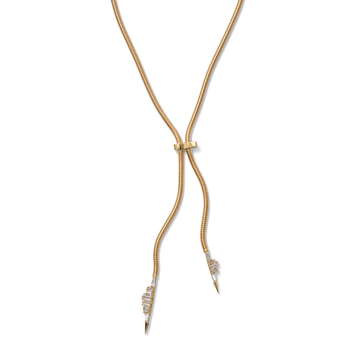 Ruched Bolo Necklace Diamond with Clasp – Nak Armstrong