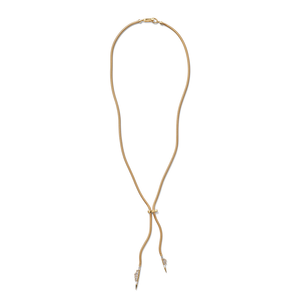 Ruched Bolo Necklace - Diamond with Clasp