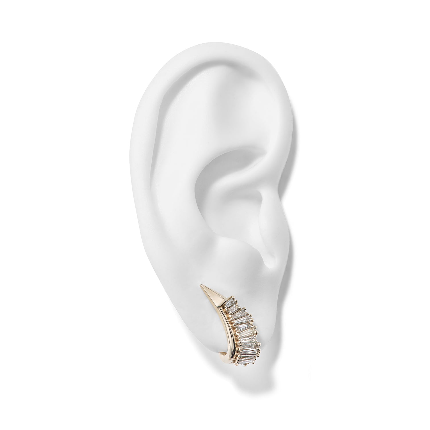 Ruched Ear Clips - Diamond set in 18k White Gold