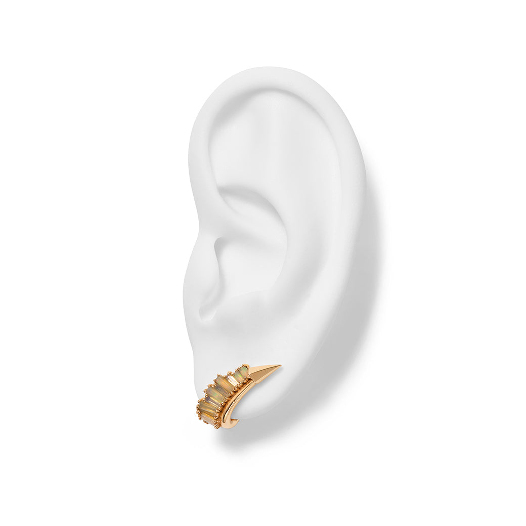 Ruched Ear Clips - Ethiopian Opal