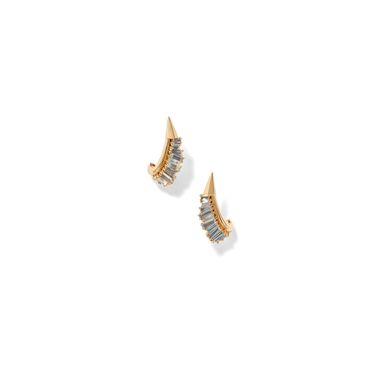 Ruched Ear Clips - Aquamarine