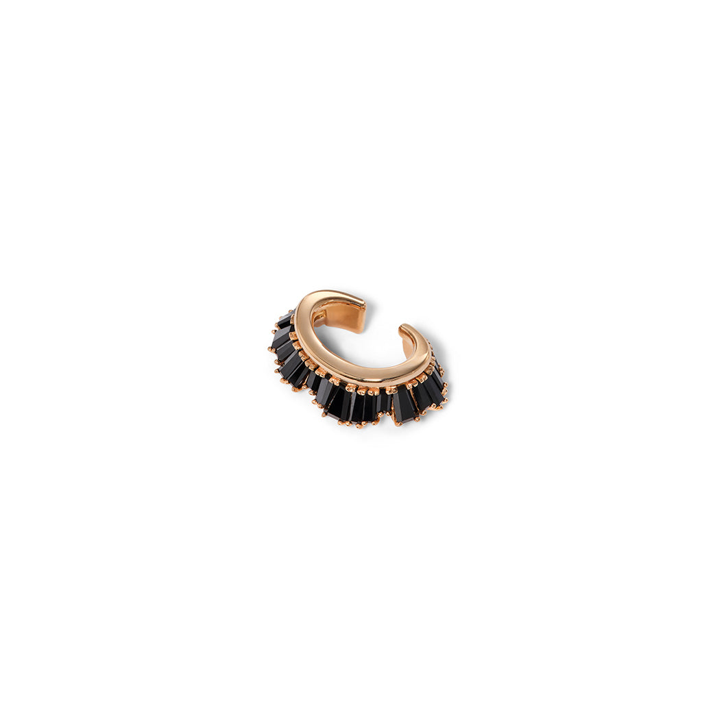 Ruched Ear Cuff - Black Spinel