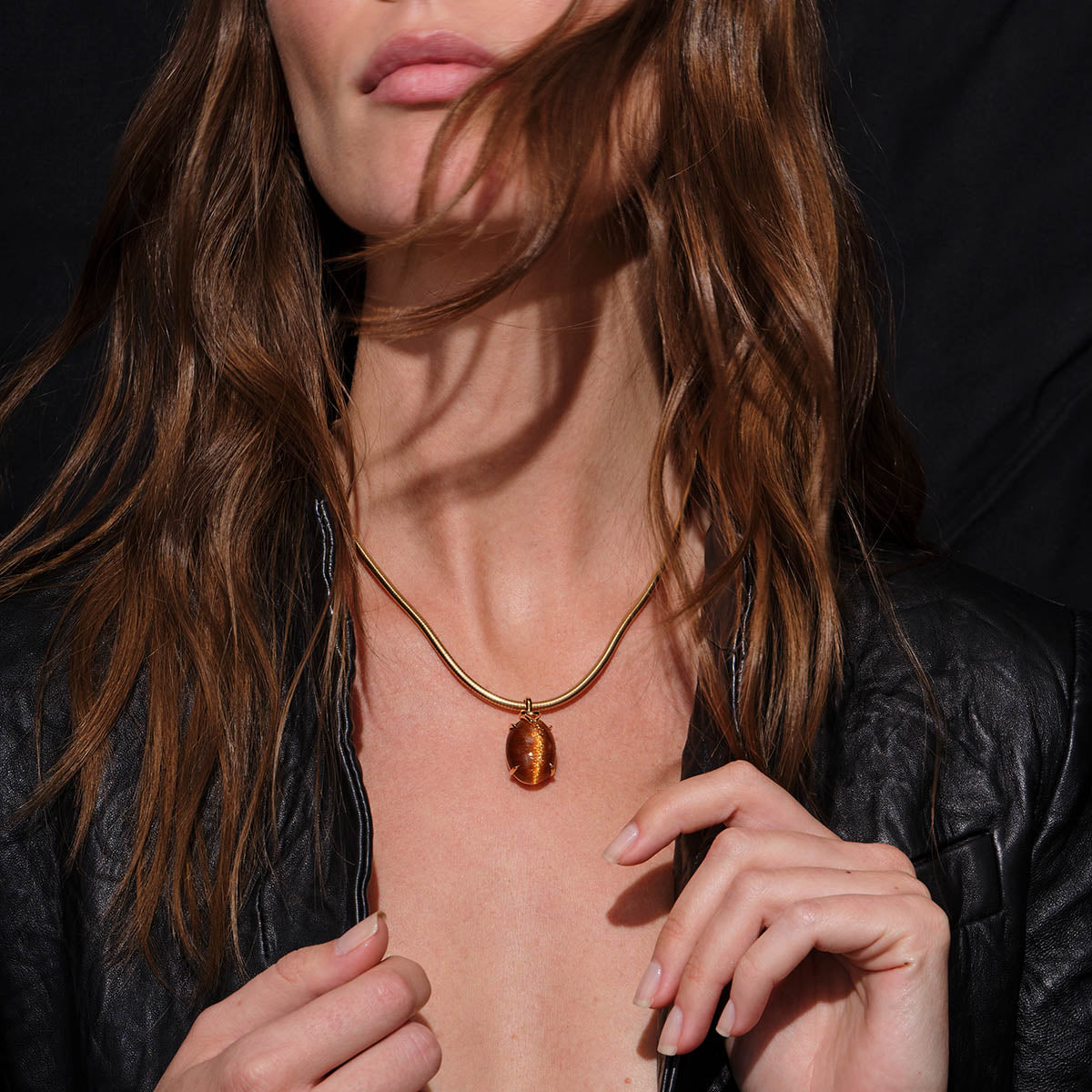 Izzat Pendant - Rutilated Quartz Cat's Eye