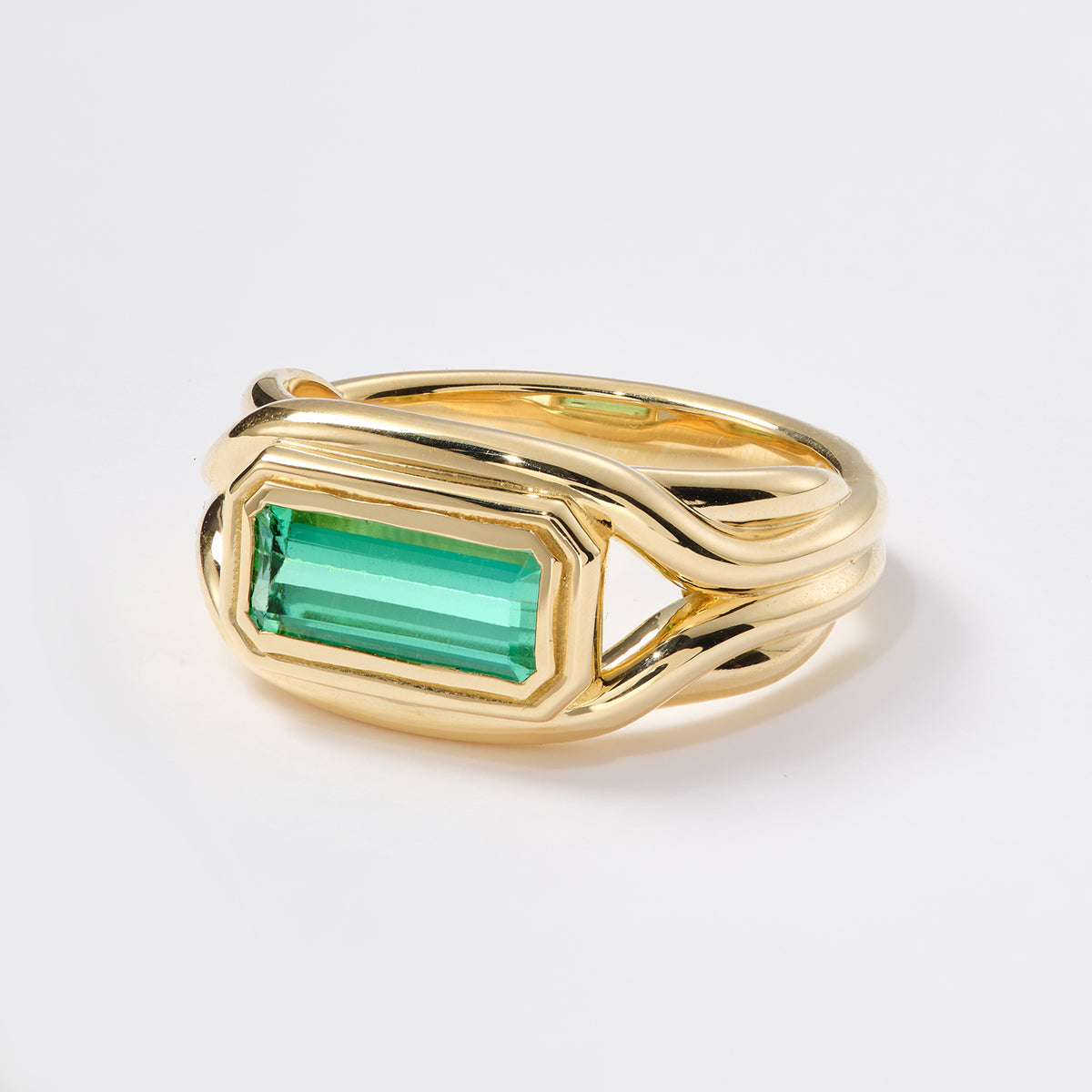 Seed Signet Ring - Mint Green Tourmaline