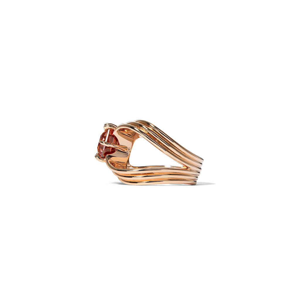 Sensu Solitaire Ring - Red Zircon