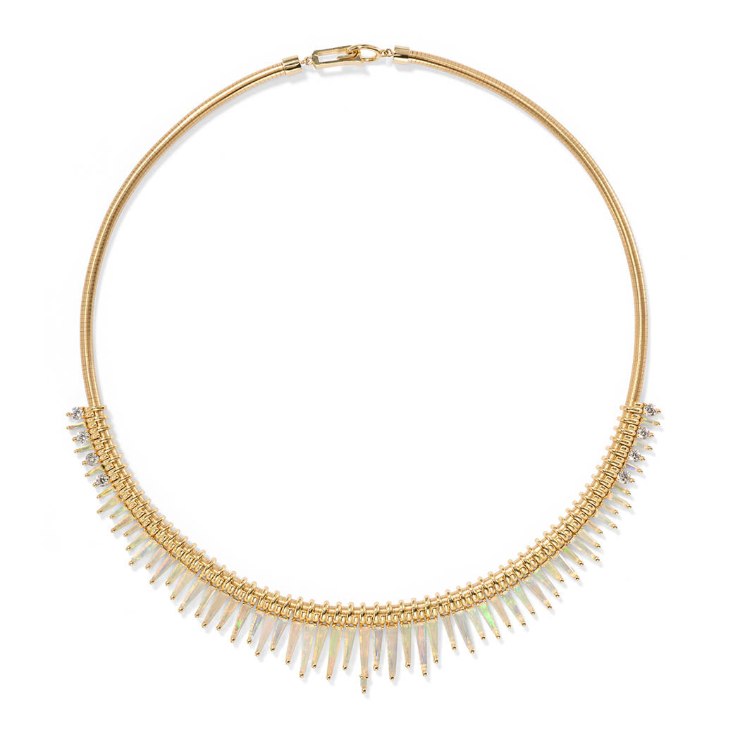 Serrated Riviere Necklace - Ethiopian Opal