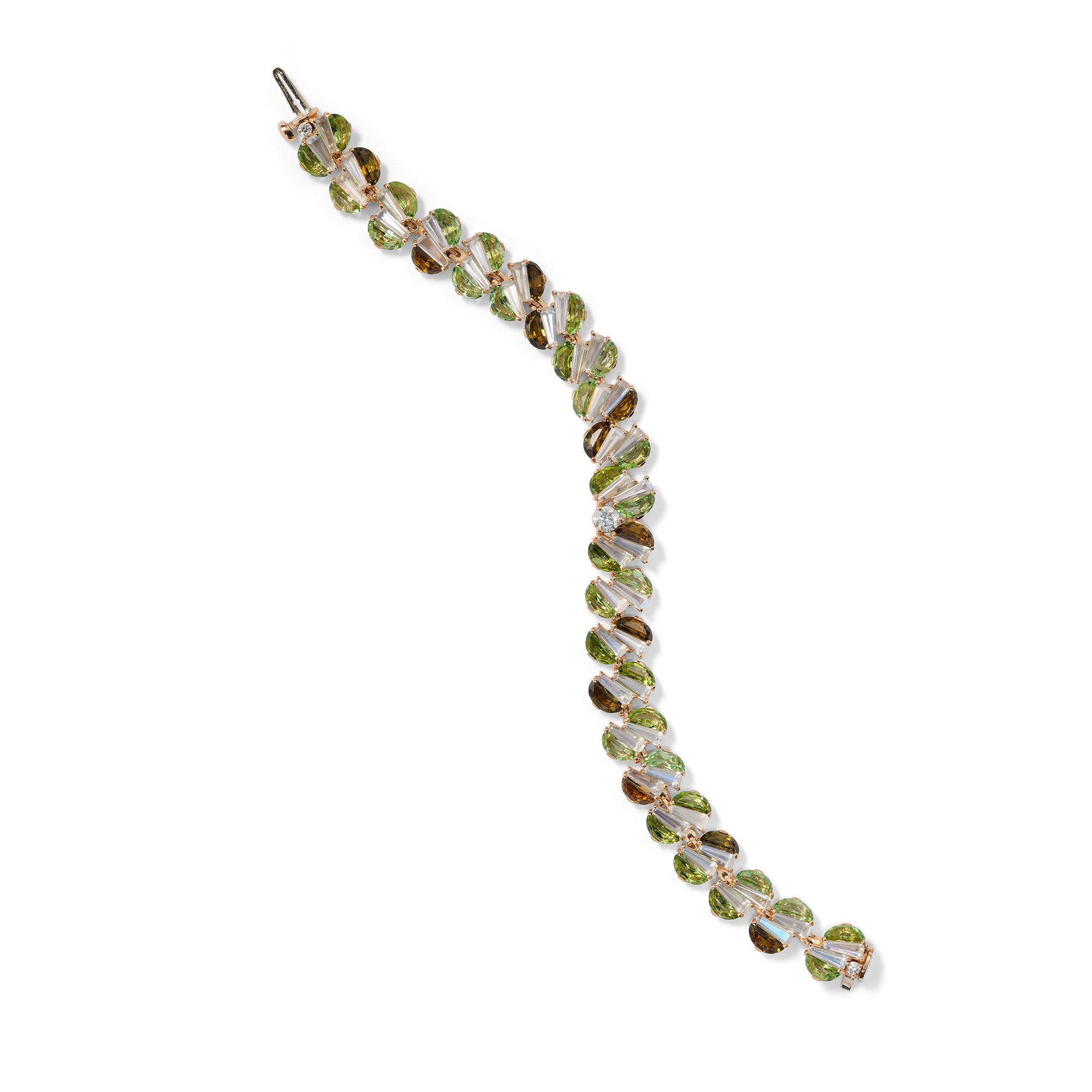 Shirred Tennis Bracelet - Green Tourmaline