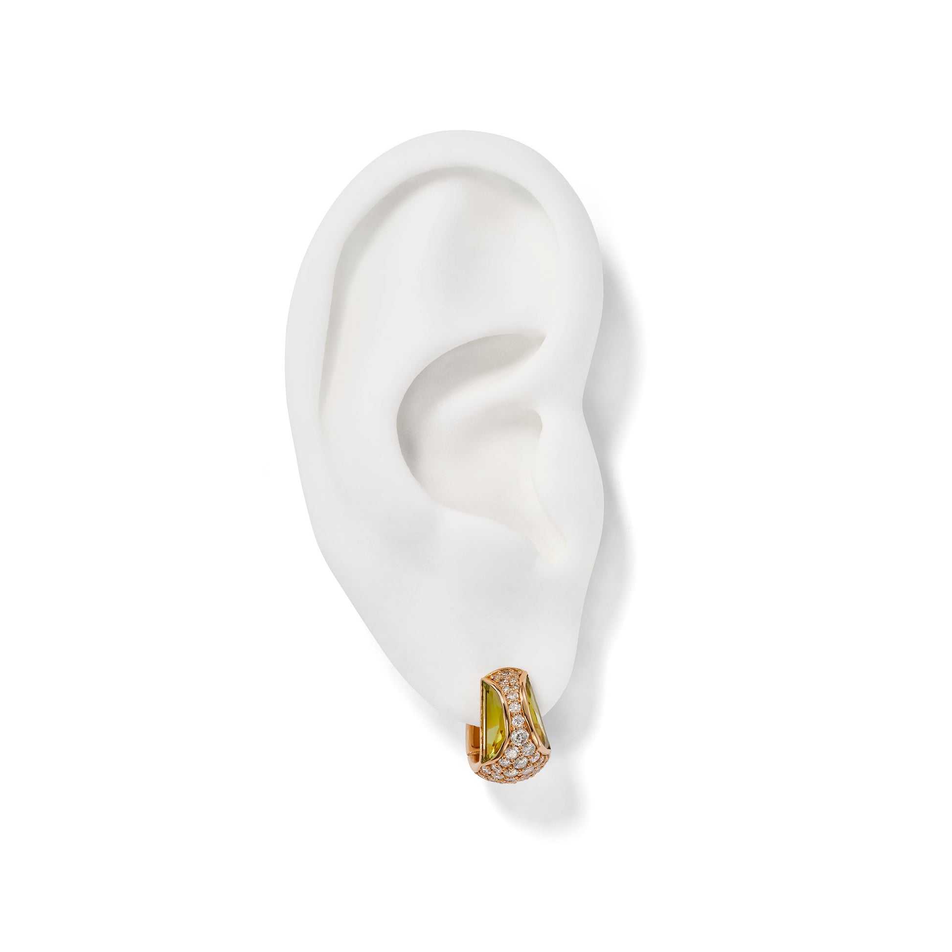 Side Eye Hoops - Green Tourmaline