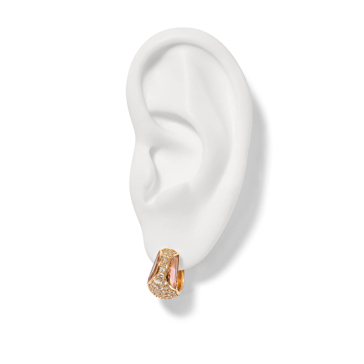 Side Eye Hoops - Pink Tourmaline