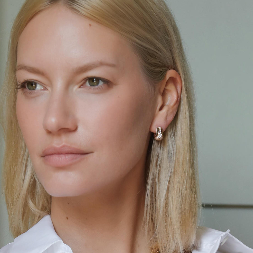Side Eye Hoops - Green Tourmaline