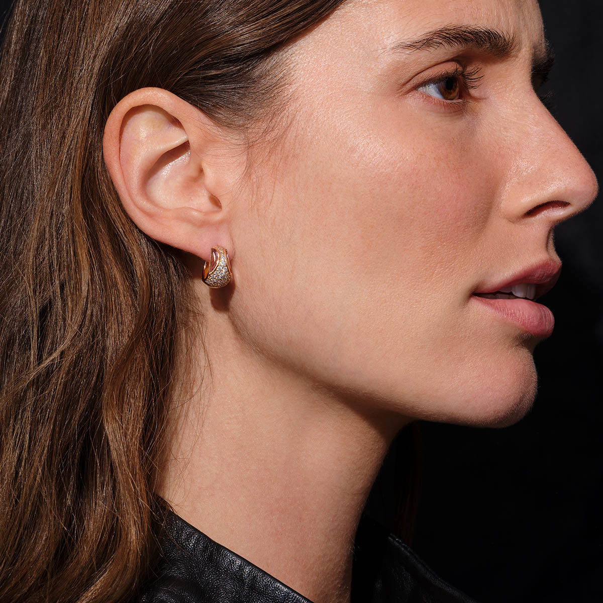 Side Eye Hoops - Pink Tourmaline