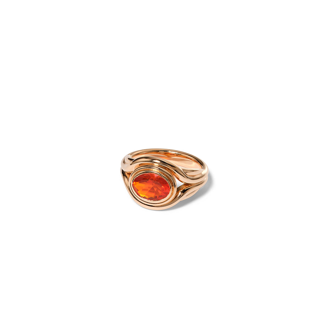 Seed Signet Ring - Fire Opal