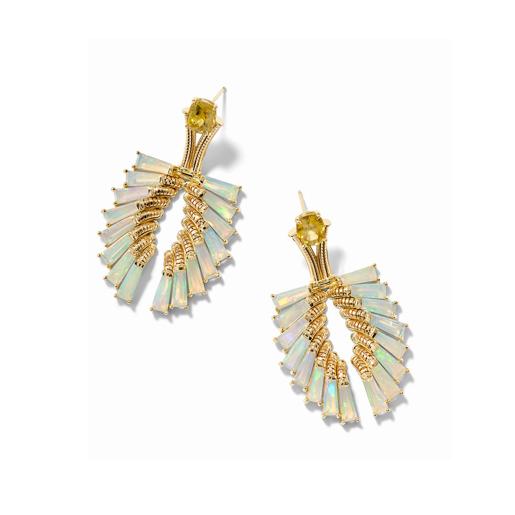 Swan Earrings - Sphene and Ethiopian Opal