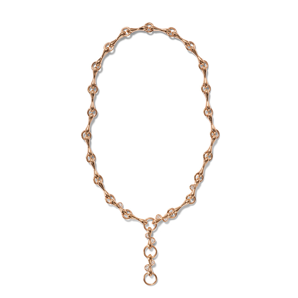 Switchback Halfmoon Diamond Baton Necklace