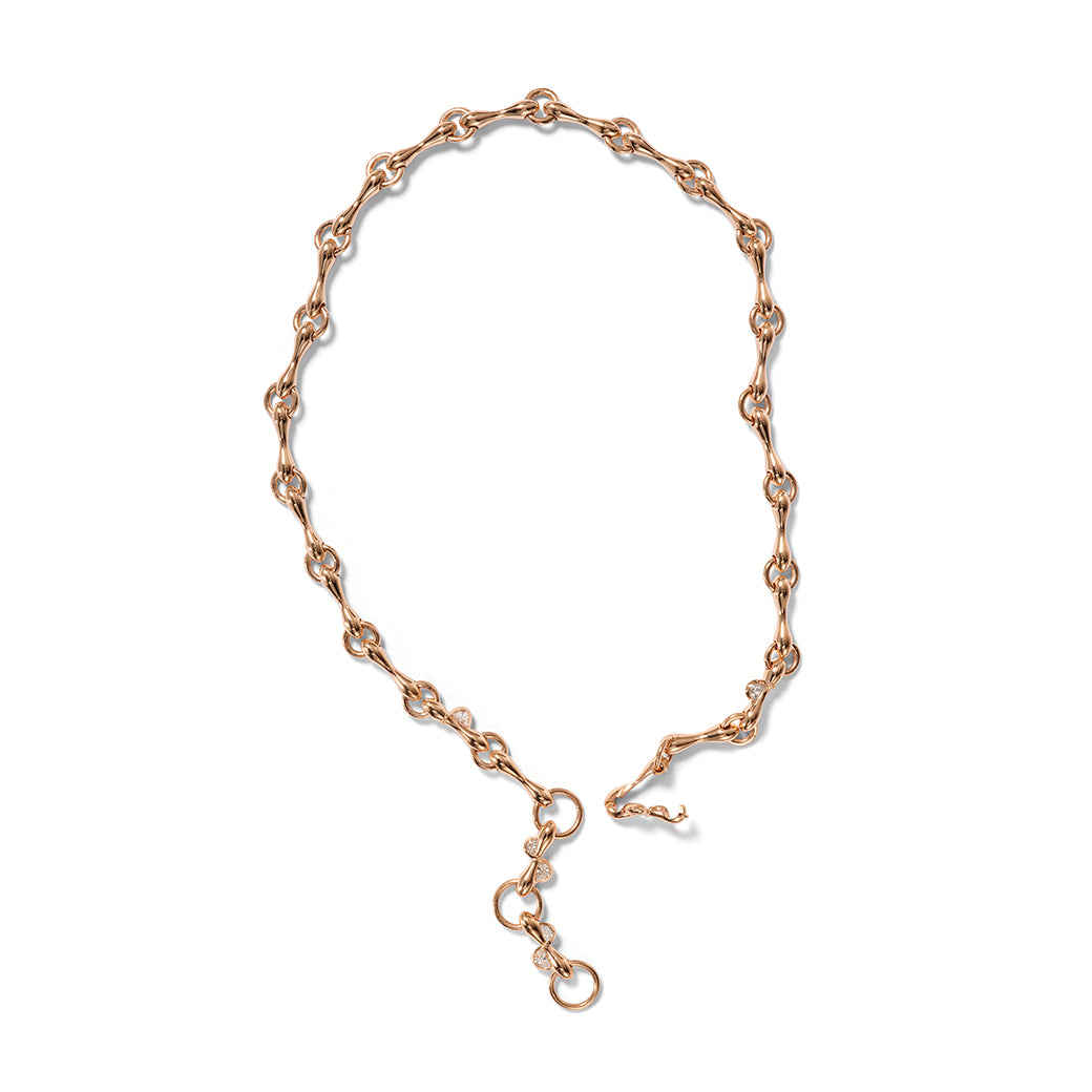 Switchback Halfmoon Diamond Baton Necklace