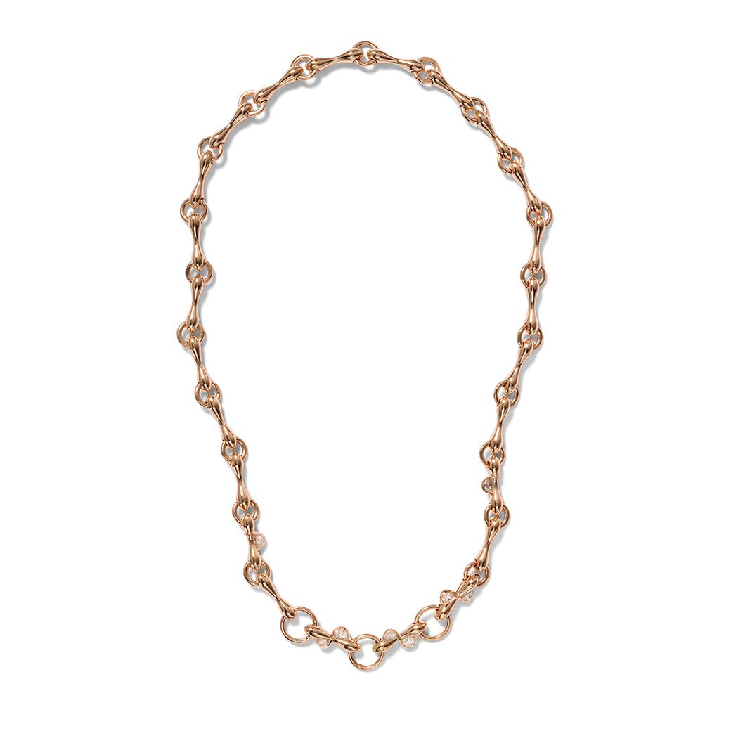 Switchback Halfmoon Diamond Baton Necklace