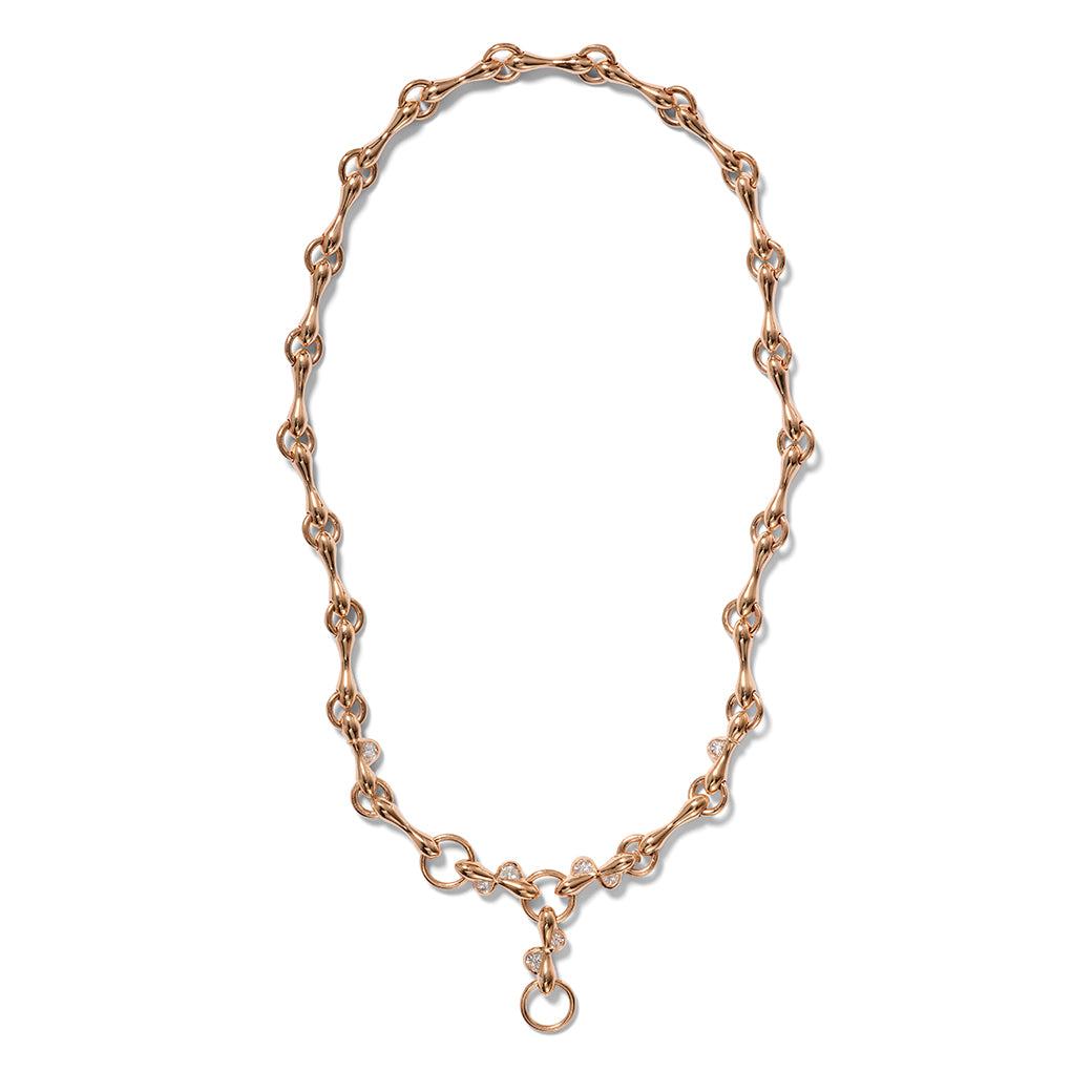 Switchback Halfmoon Diamond Baton Necklace