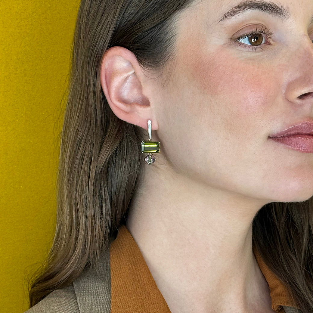 Talisman Earrings - Green Tourmaline