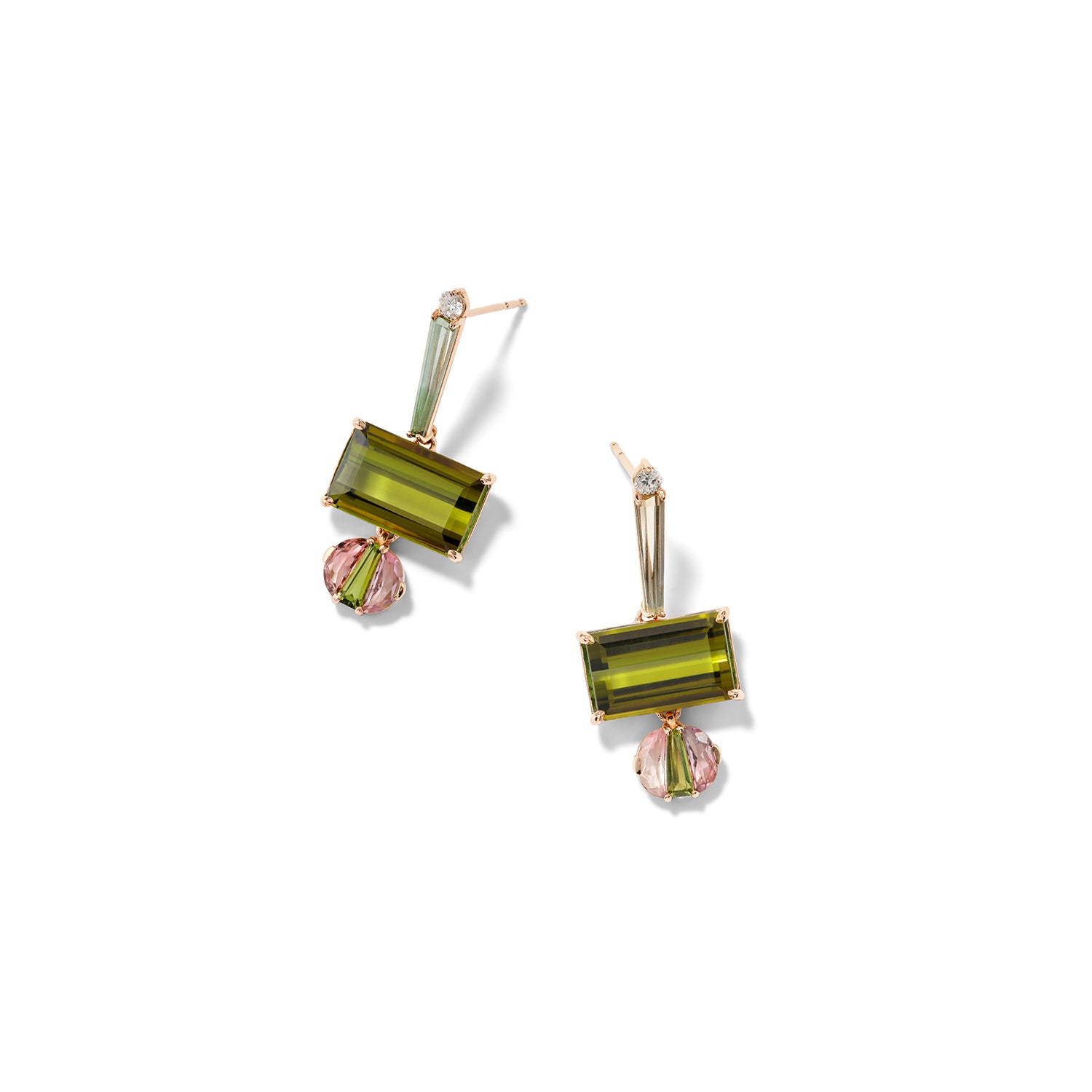 Talisman Earrings - Green Tourmaline