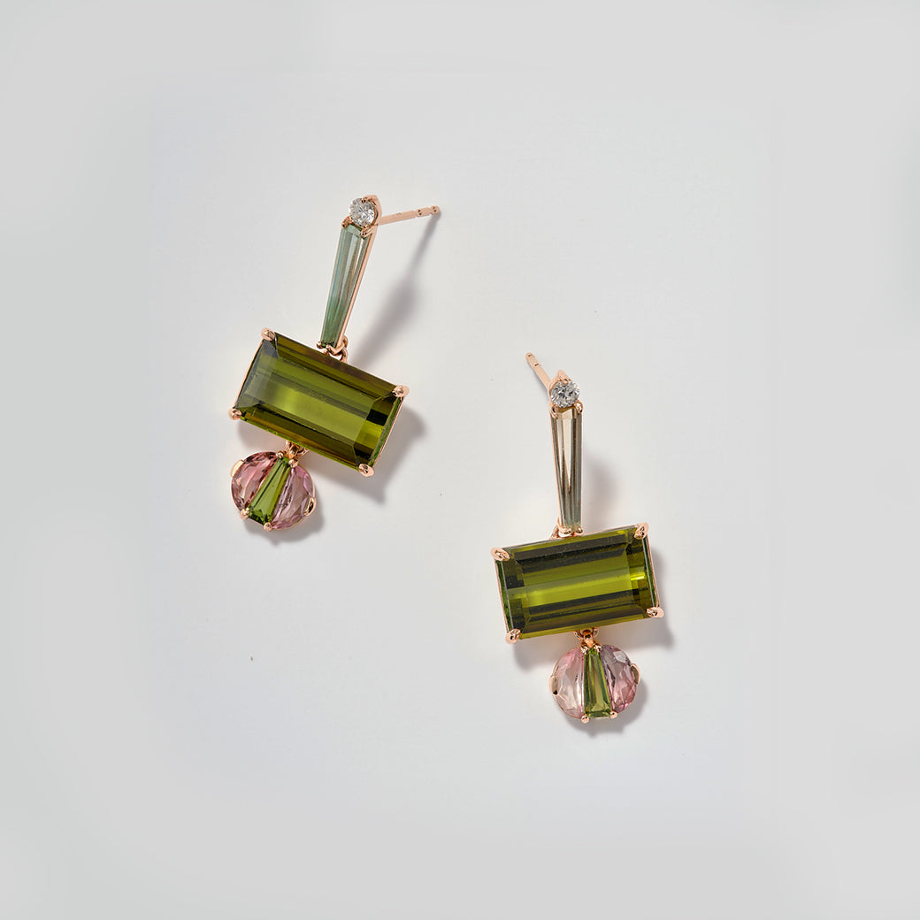 Talisman Earrings - Green Tourmaline
