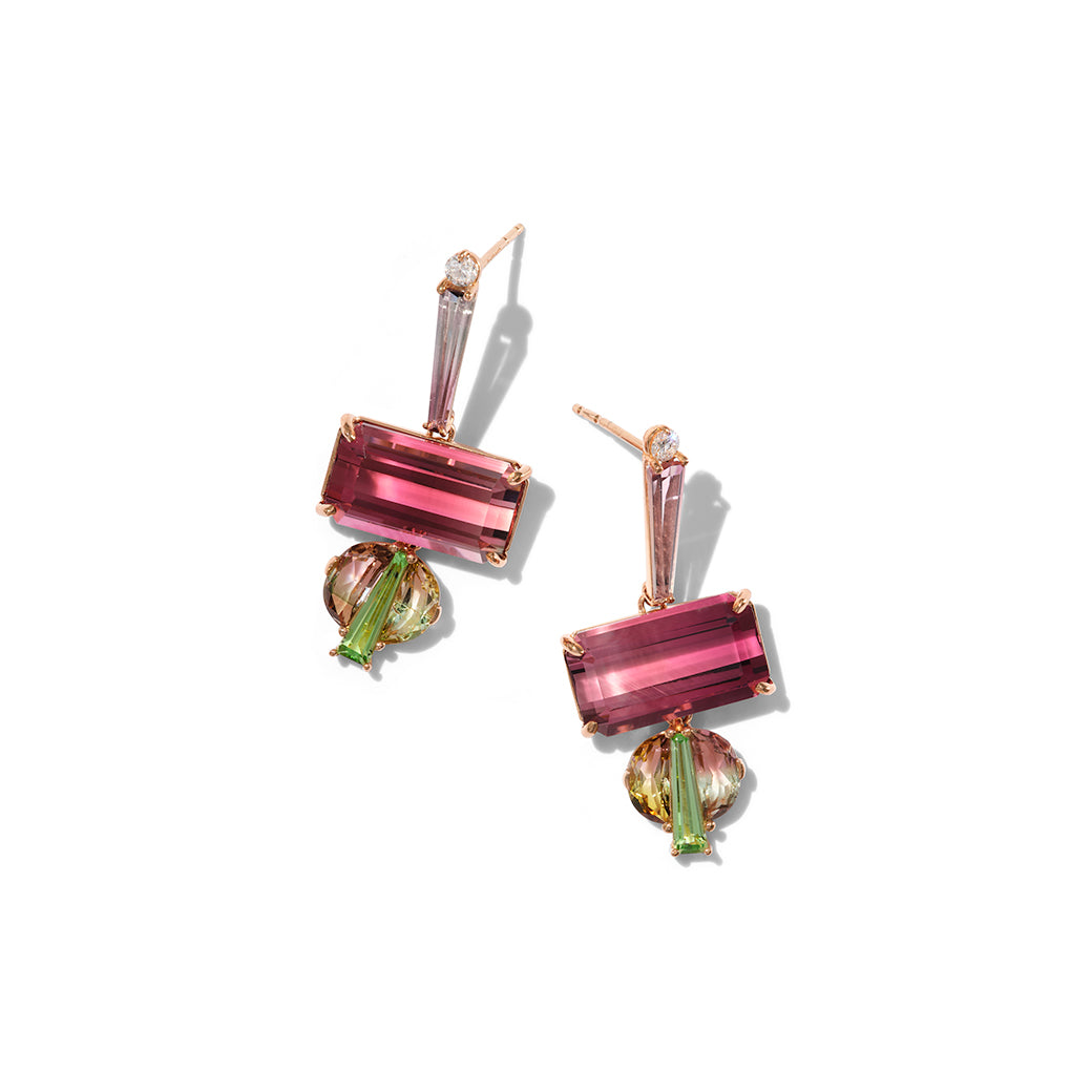 Talisman Earrings - Rubellite