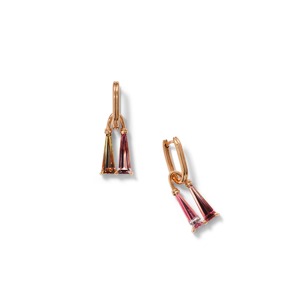 Tassel Drop Earrings - Bi-Color Tourmaline