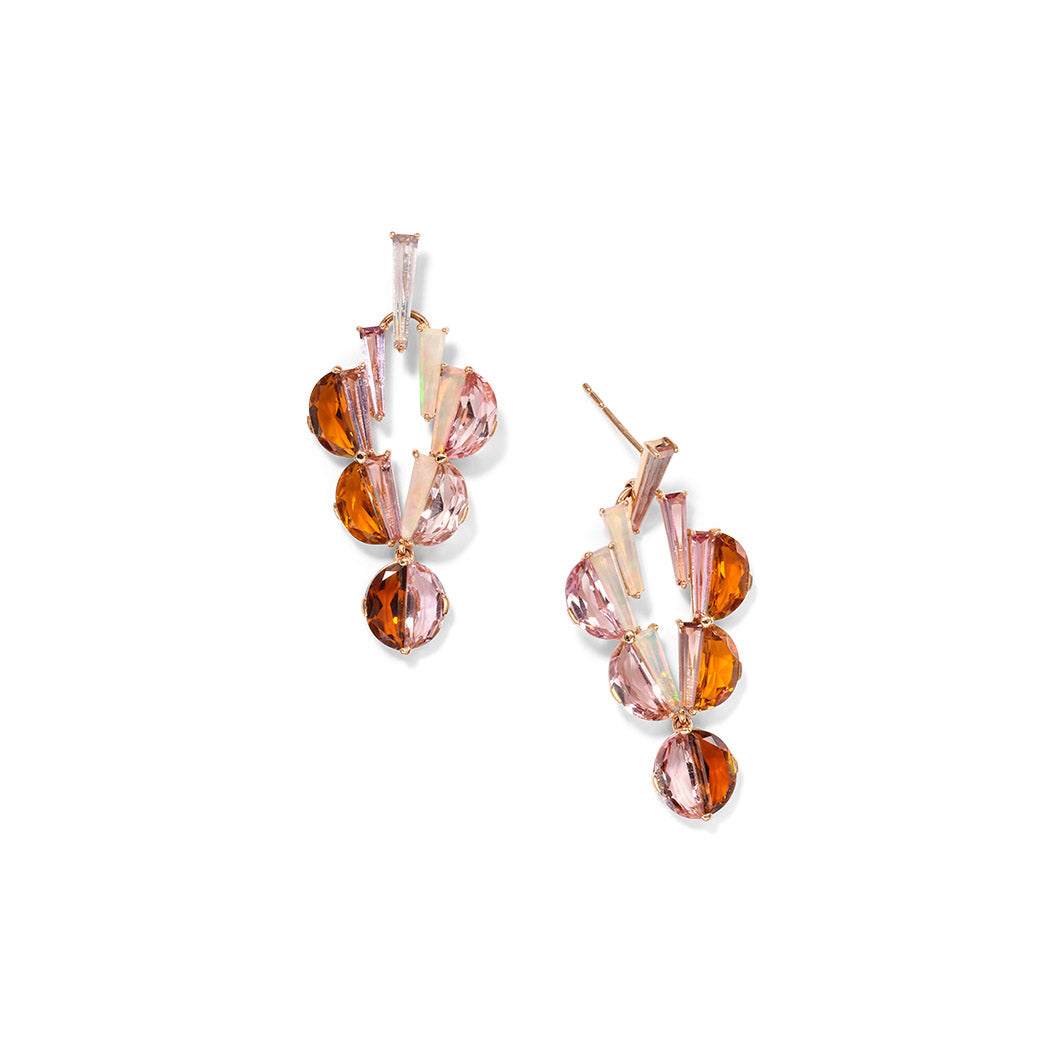 Tuxedo Earrings - Golden Tourmaline & Pink Tourmaline