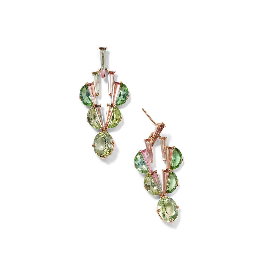 Tuxedo Earrings - Green Tourmaline