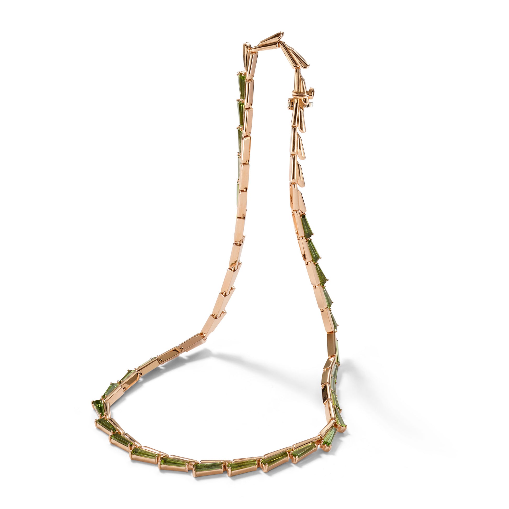 Wheat Riviere Necklace - Green Tourmaline