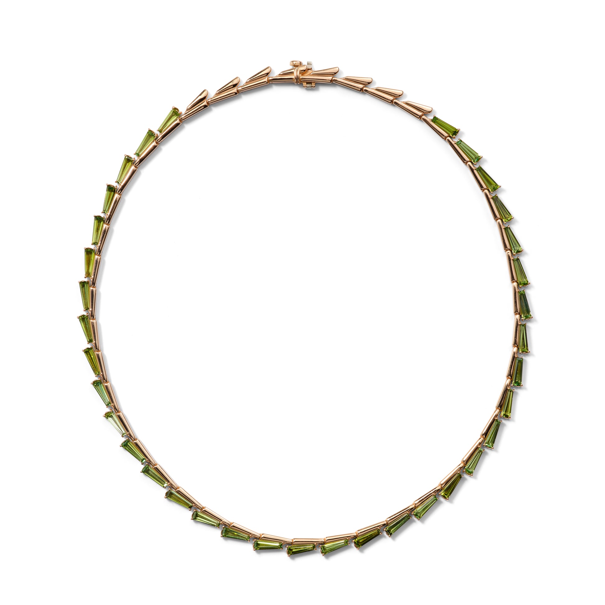 Wheat Riviere Necklace - Green Tourmaline