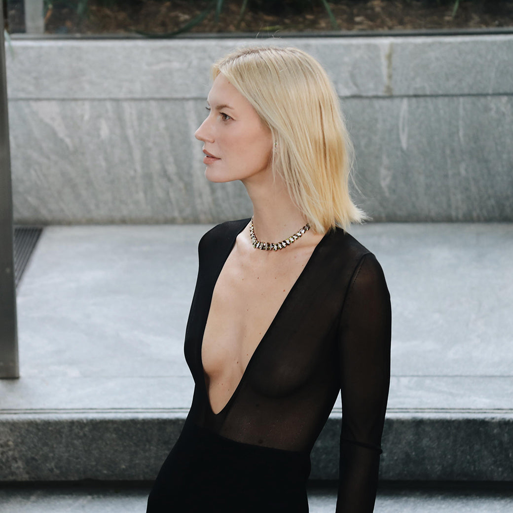 Graduated Woven Riviere Necklace - Green Tourmaline