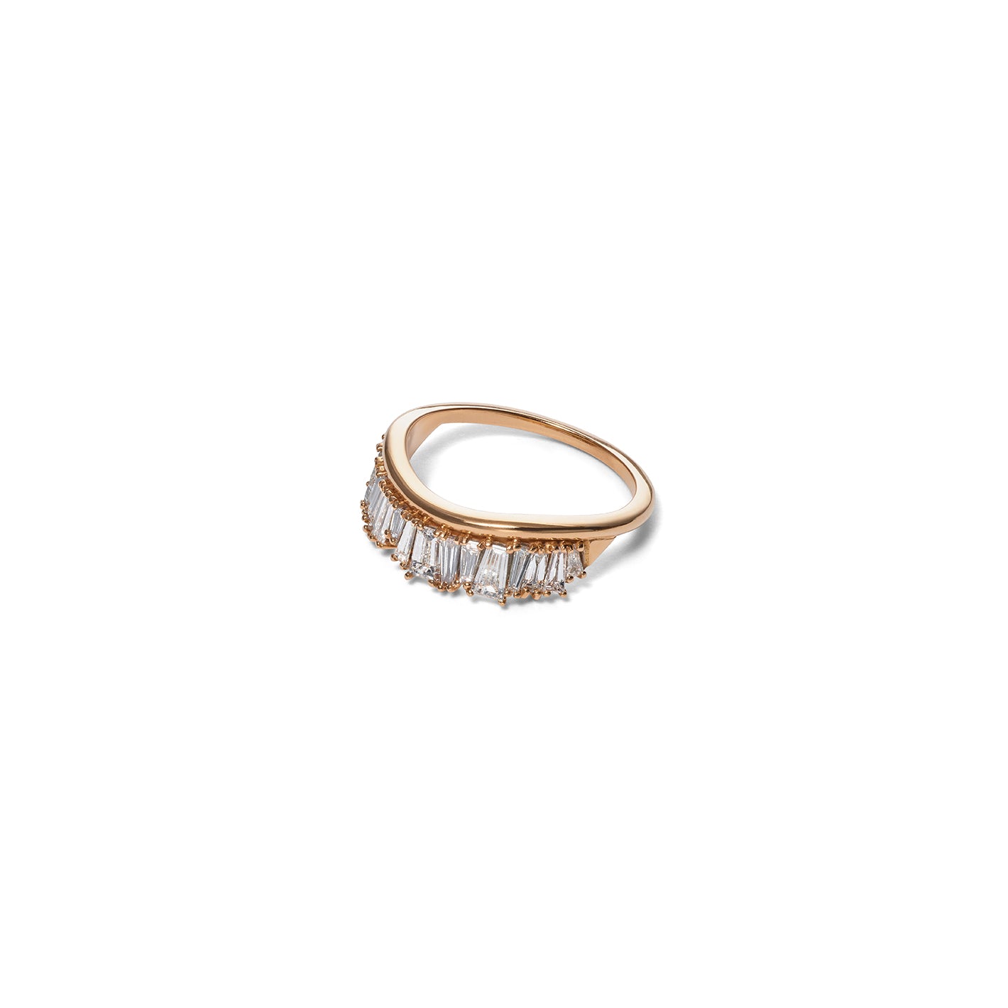 Single Ruched Band Ring - Diamond