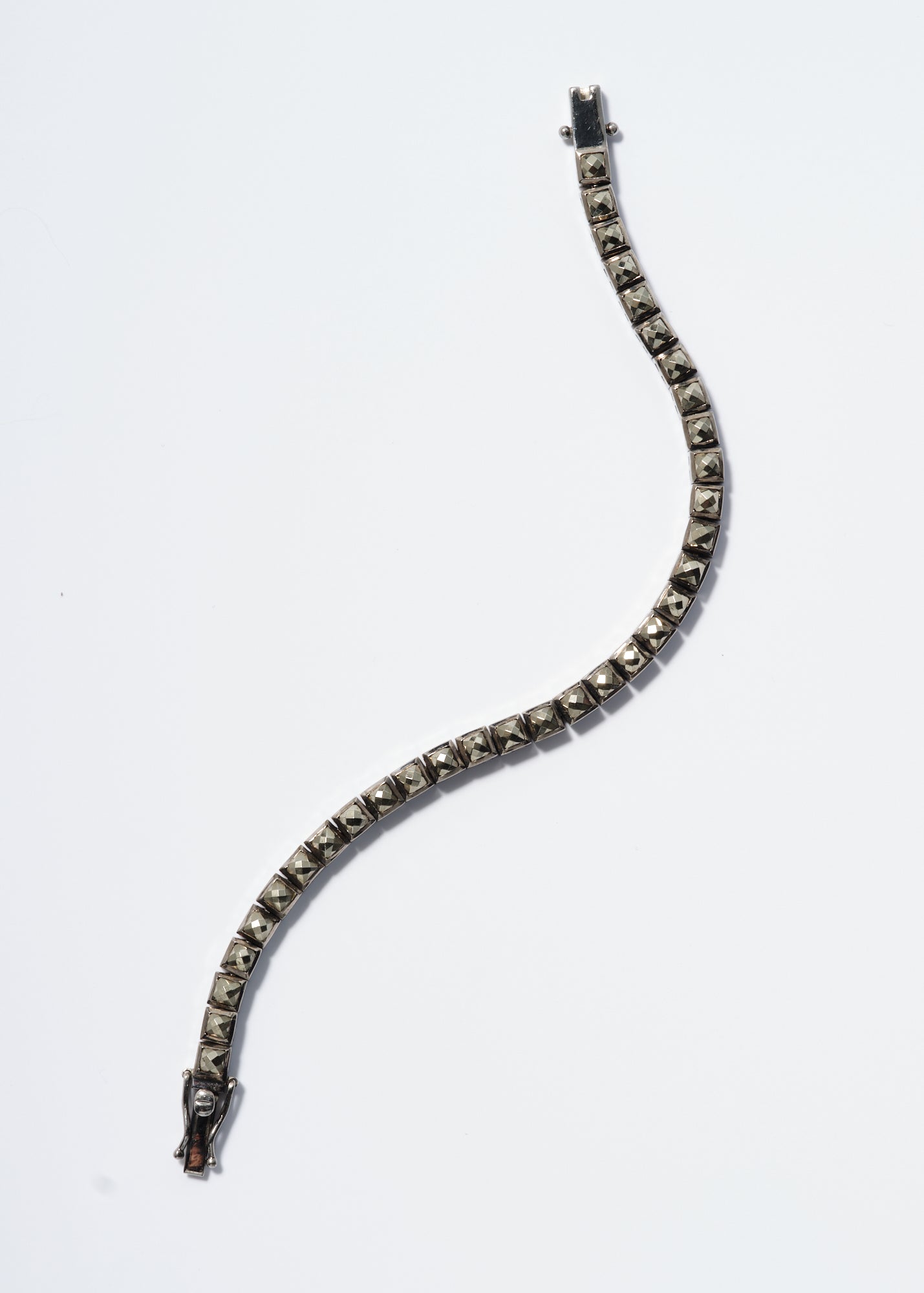 Men's Mini Tile Tennis Bracelet - Pyrite