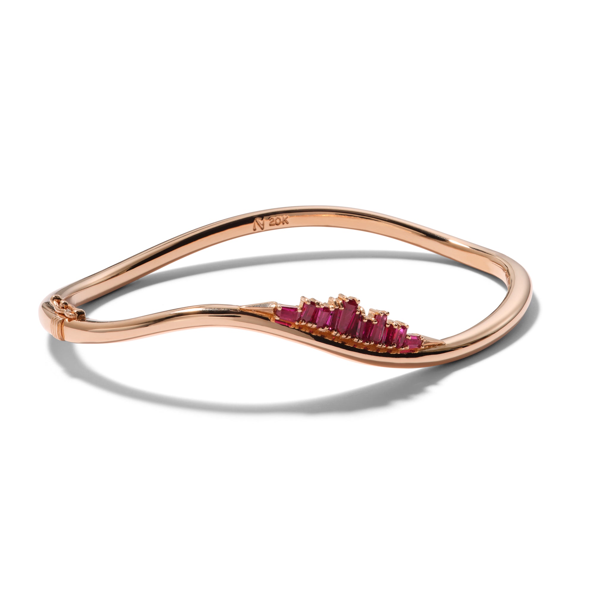 Twisted Ruched Cuff Bracelet Ruby