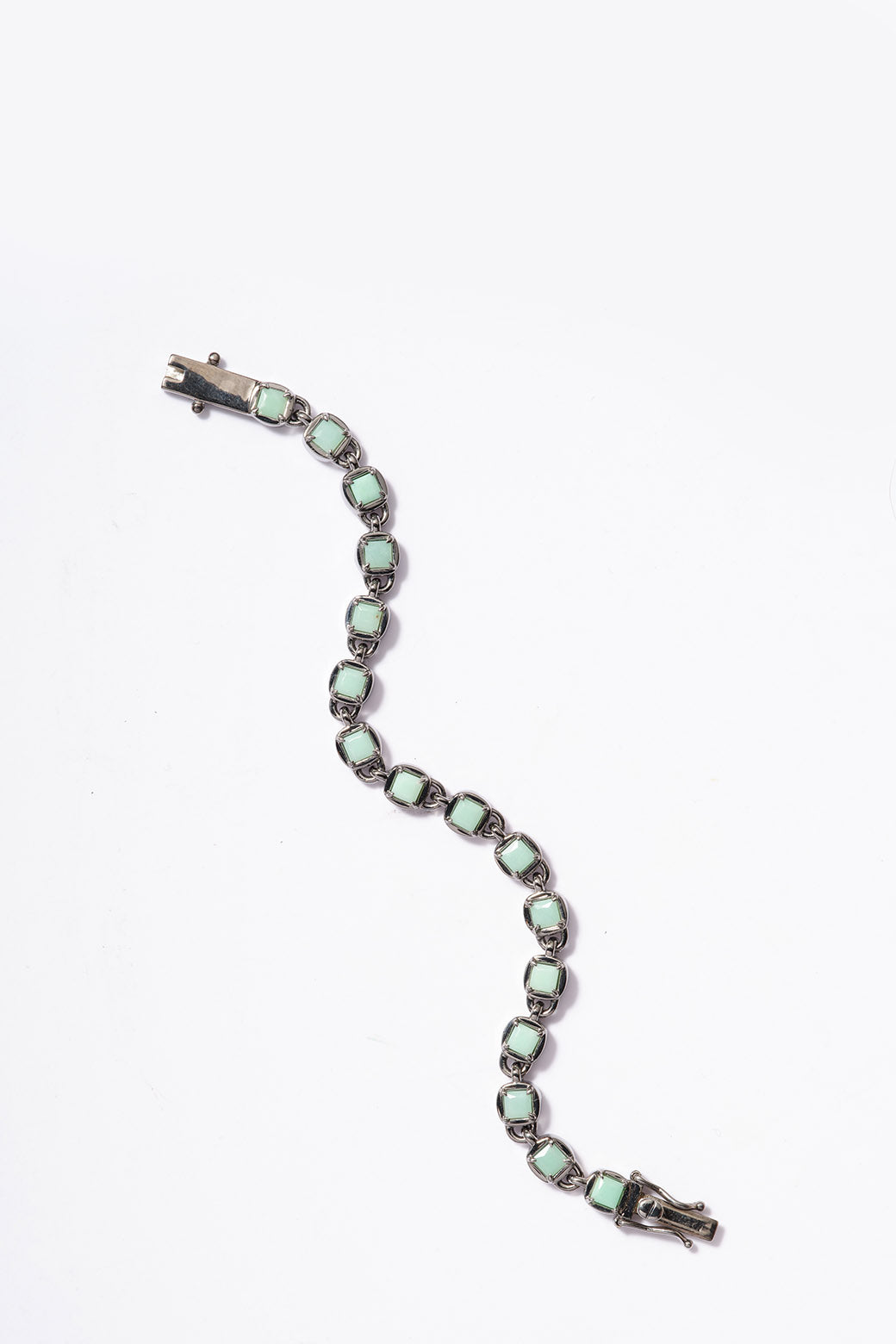 3D Tile Chain Bracelet Chrysoprase