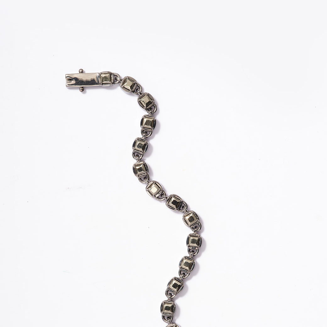 3D Tile Chain Bracelet Pyrite