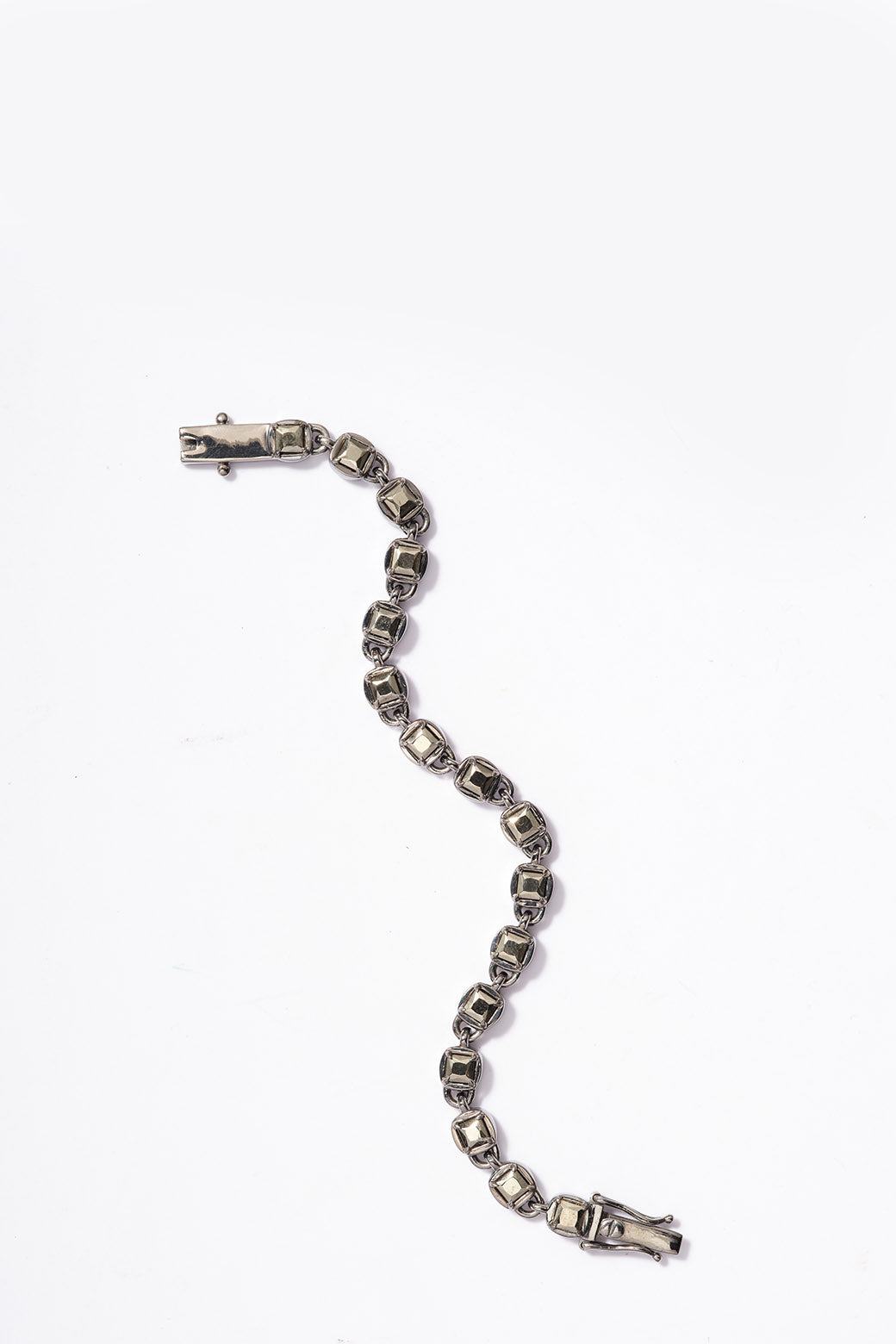 3D Tile Chain Bracelet Pyrite