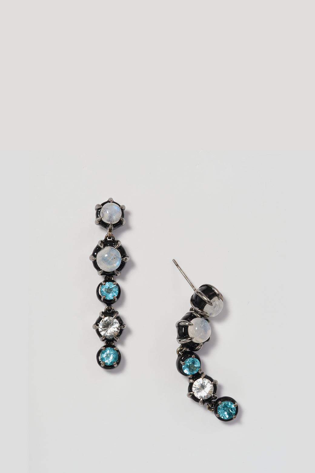 Georgian Stiletto Earrings - Rainbow Moonstone