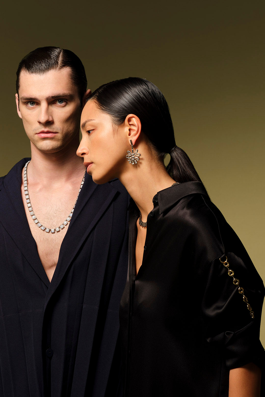 Uchiwa Earrings Pyrite