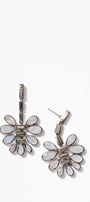 Uchiwa Earrings - Pyrite & Rainbow Moonstone