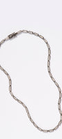 Small Linear Baguette Tile Rivière Necklace - White Agate