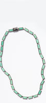 Small Linear Baguette Tile Rivière Necklace Chrysoprase