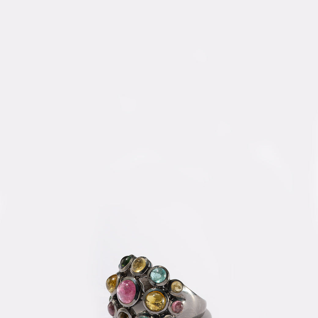 Dot Dome Ring - Multi Tourmaline