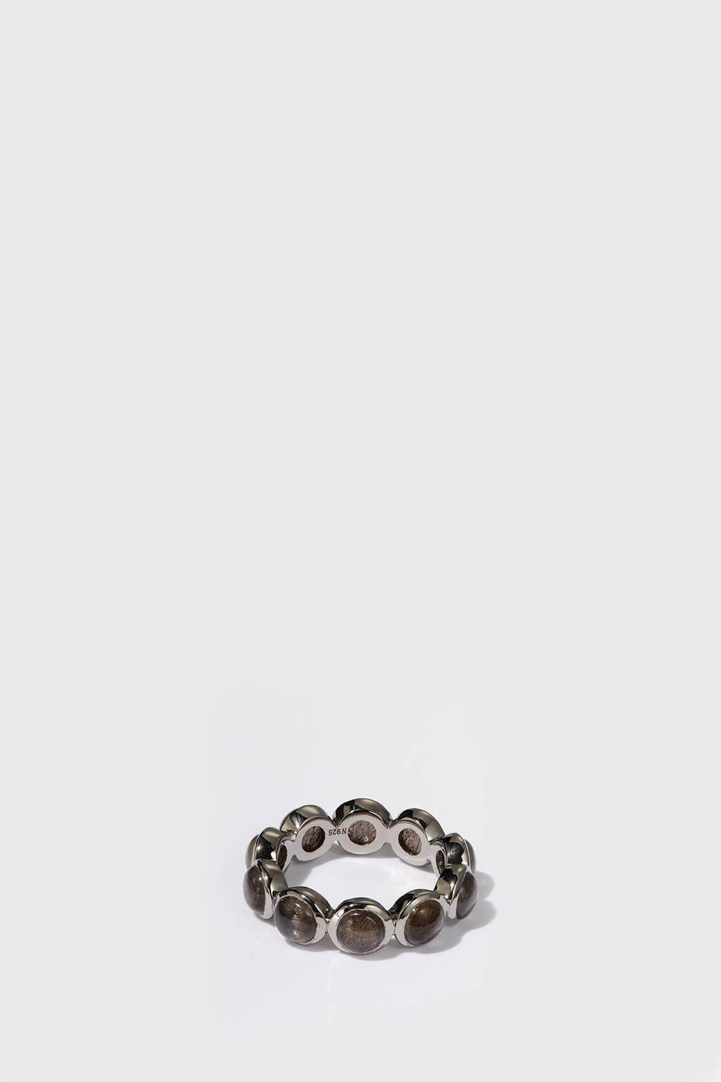 Small Dot Eternity Band - Black Sheen Moonstone