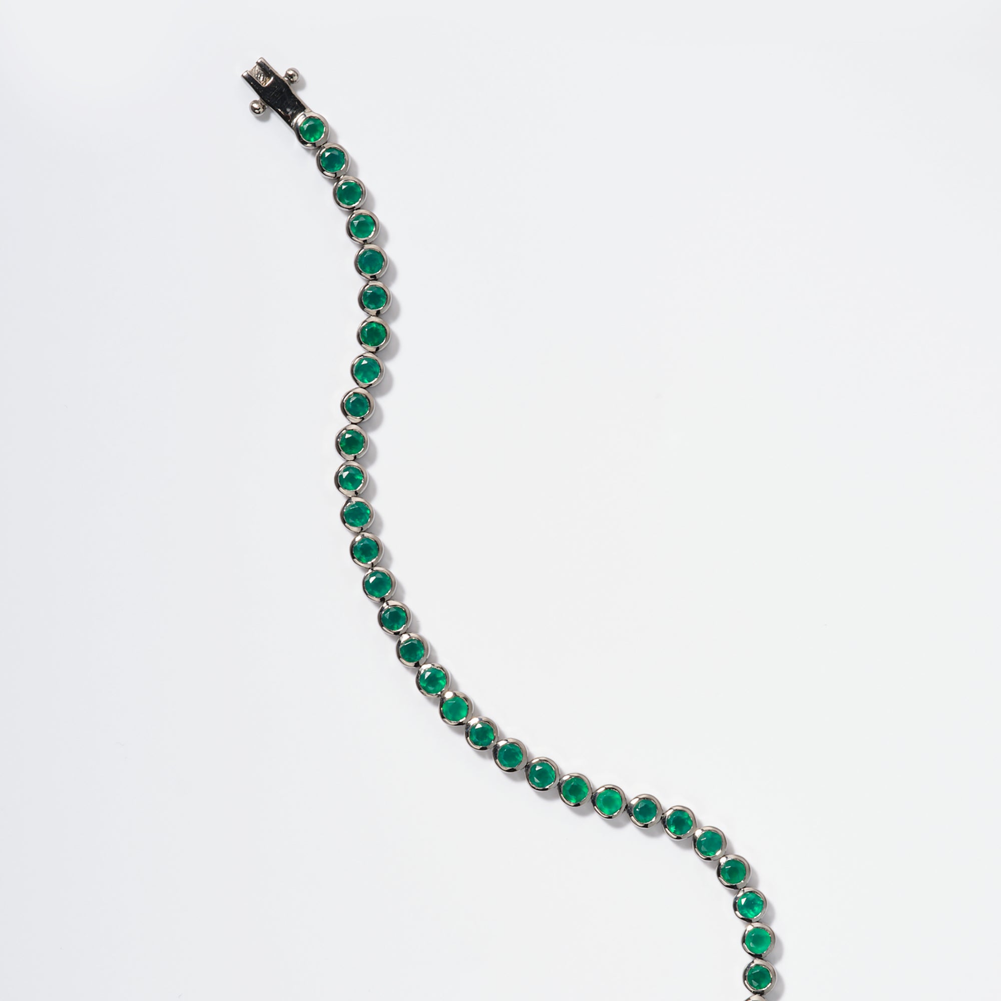 Petite Dot Tennis Bracelet Green Onyx