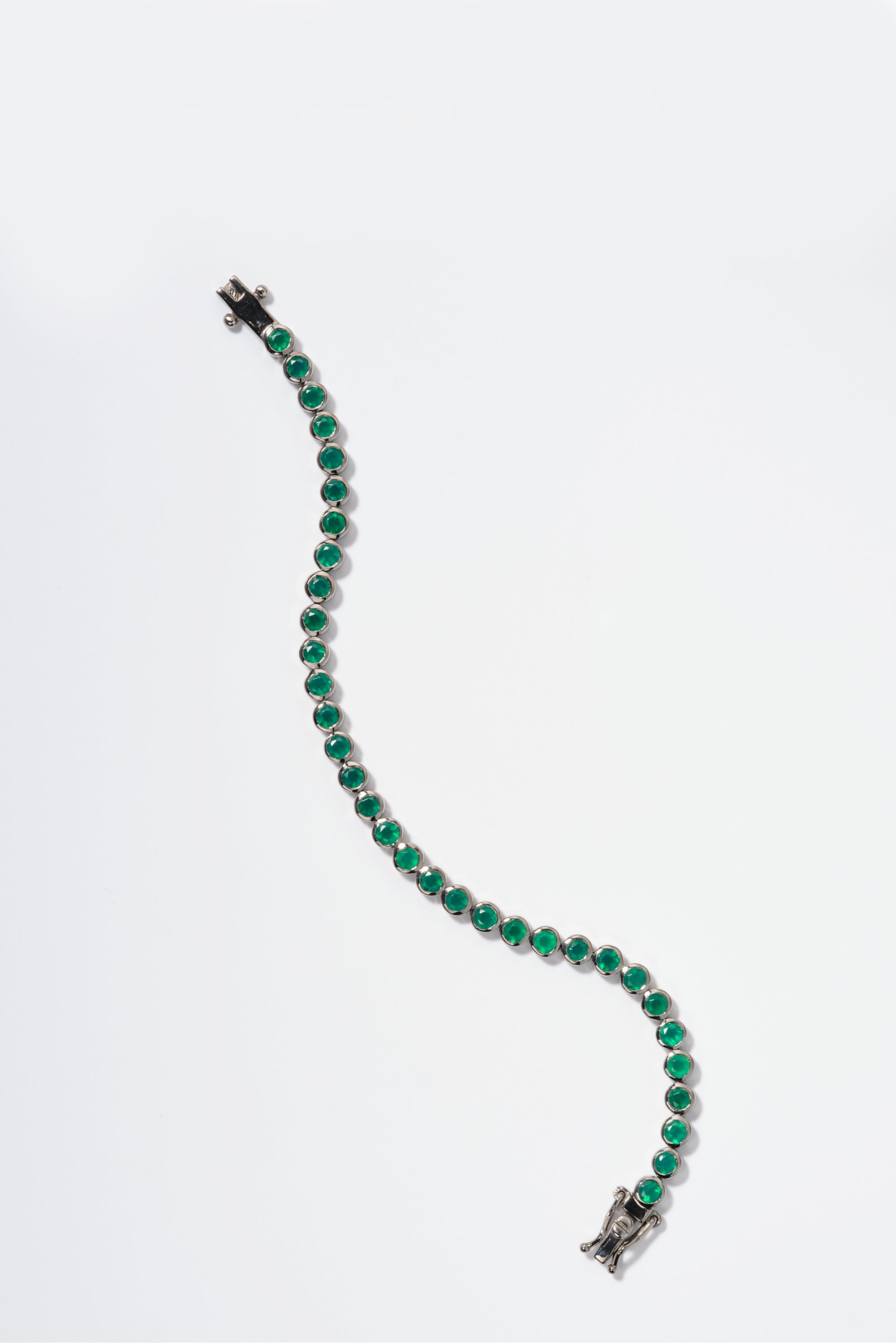 Petite Dot Tennis Bracelet Green Onyx