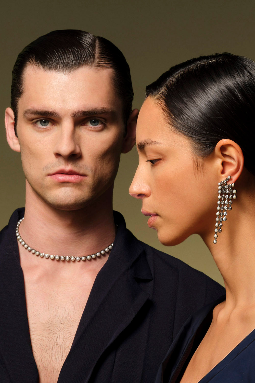 Mini Dot Rivière Necklace - White Pearl