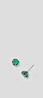 Estate Stud Earrings - Green Onyx