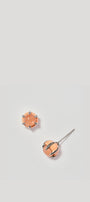 Estate Stud Earrings - Peach Moonstone