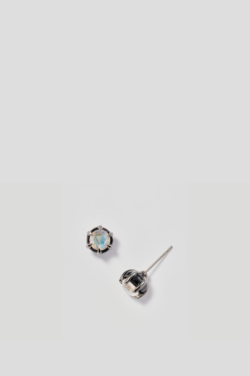 Estate Stud Earrings - Rainbow Moonstone